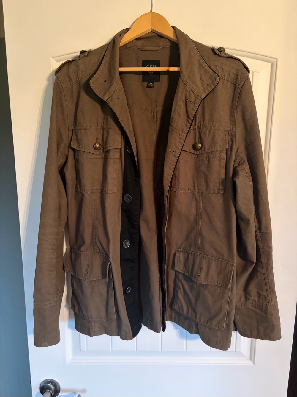 Guess Men’s Olive Green Utility Field Jacket